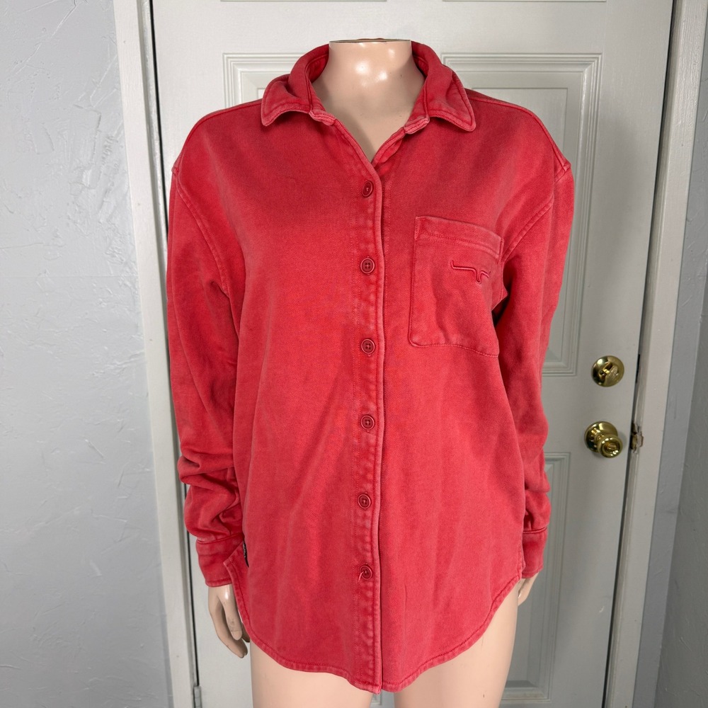Kimes Ranch Womens Sweatshirt Button Jacket Medium Cotton Shirt Heavy Western V9